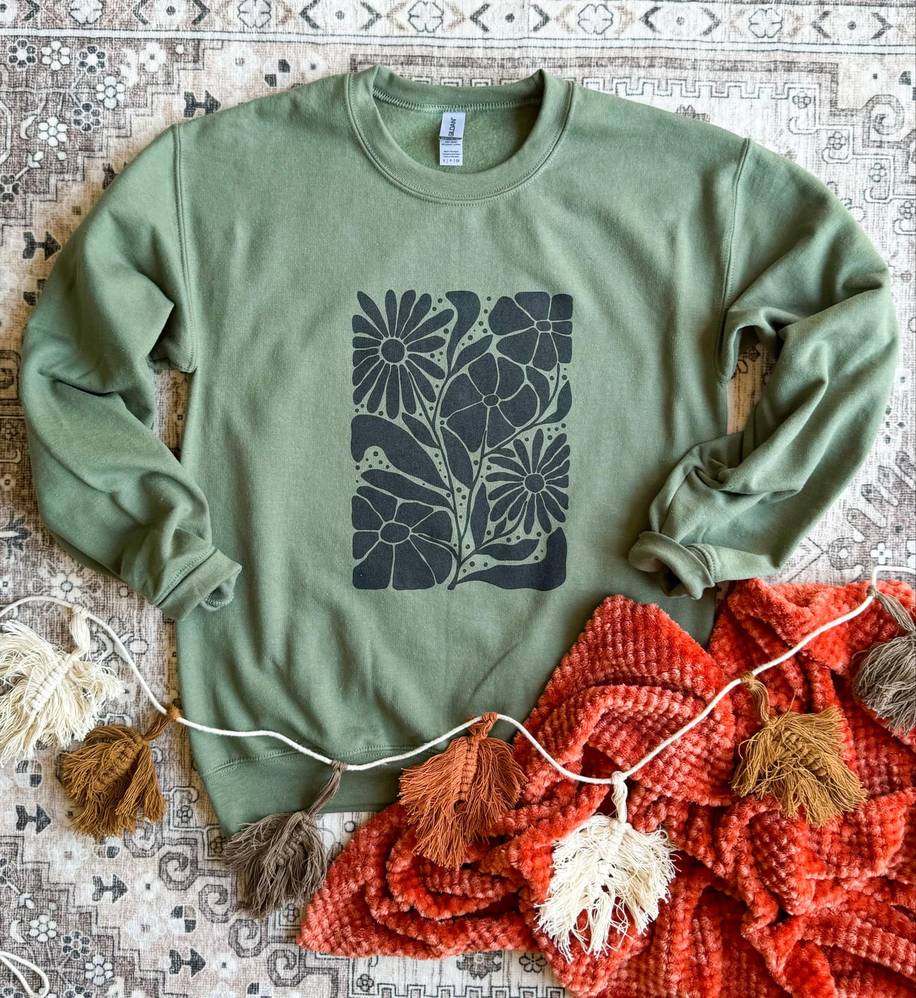 Boho Floral Sweatshirt (CLOSING 8/23)