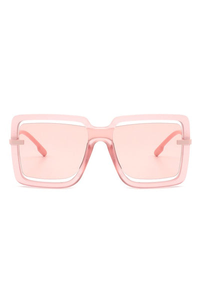 Oversize Square Large Cut-Out Fashion Sunglasses