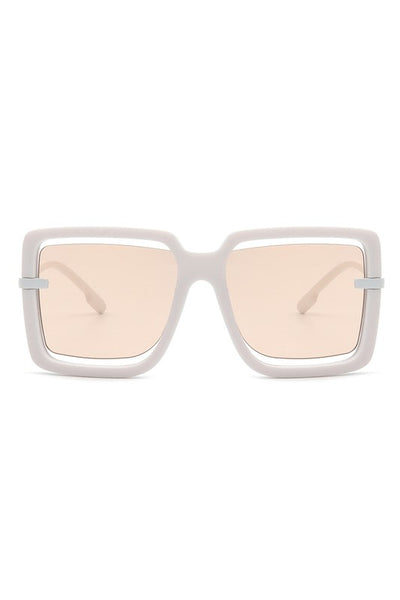 Oversize Square Large Cut-Out Fashion Sunglasses