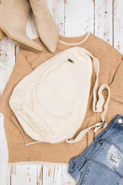 Oversized Canvas Sling Bag