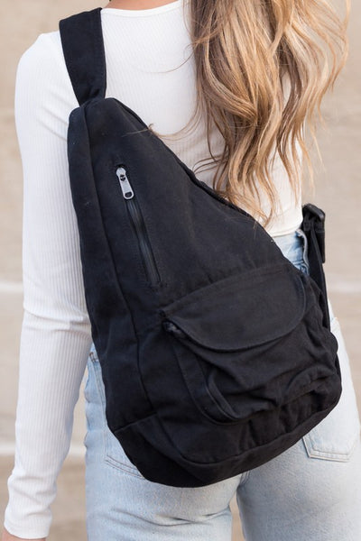 Oversized Canvas Sling Bag