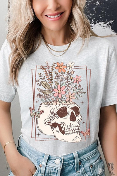 Floral Skull Graphic Tee