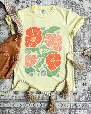 Boho Floral Tee (Yellow CC) CLOSING 6/14