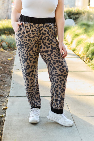 Celeste Design Full Size Leopard Contrast Sweatpants