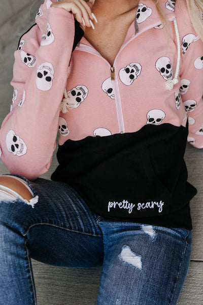 Ampersand Ave Pretty Scary Half Zip Hoodie - Ships 9/30/2024