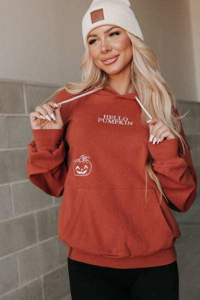 Ampersand Ave Hello Pumpkin University Hoodie - Ships 9/30/2024