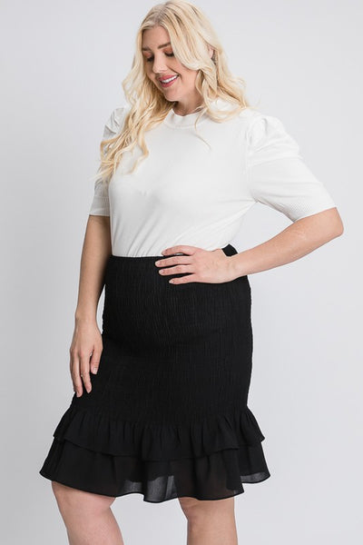 Black Smocking Skirt - Ruby Rebellion