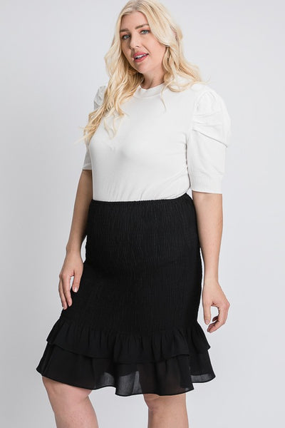 Black Smocking Skirt - Ruby Rebellion