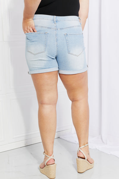 VERVET Full Size Cuffed Denim Shorts