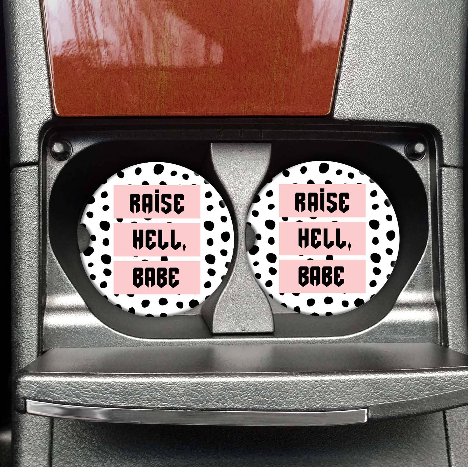 Raise Hell Babe Car Coasters