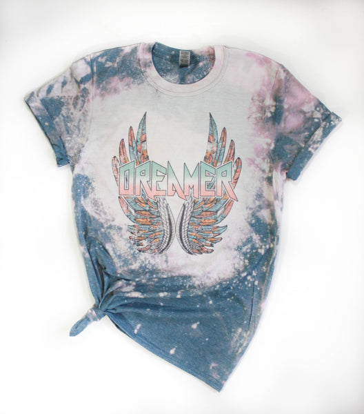 Dreamer Bleached Tee - Ruby Rebellion