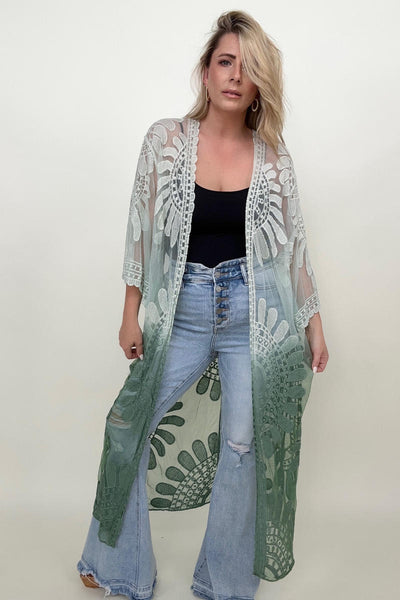 Leto Ombre Bohemian Lace Kimono