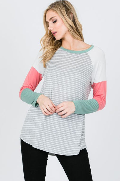 Candy Crush Color Block Top - Ruby Rebellion