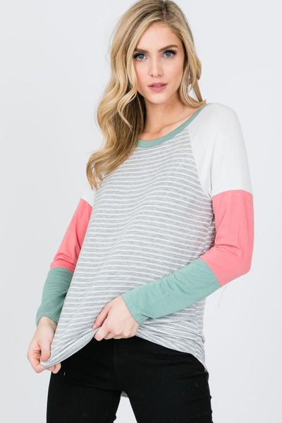 Candy Crush Color Block Top - Ruby Rebellion