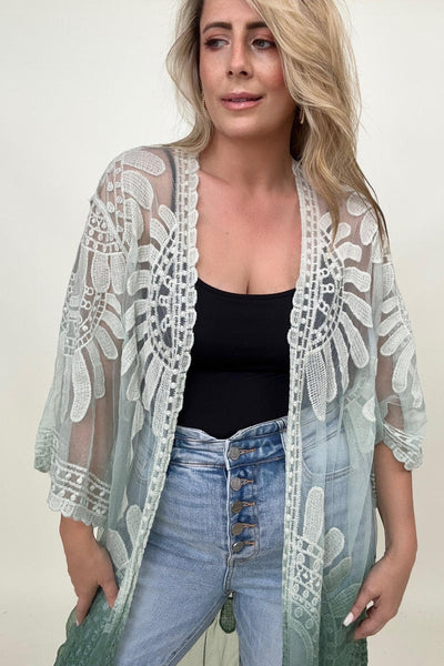 Leto Ombre Bohemian Lace Kimono